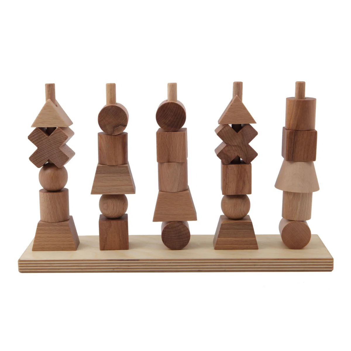 Natürlicher stapelspielzeug aus holz mit geometrischen formen ideal als geschenke für neugeborene und ökologische kinderprodukte