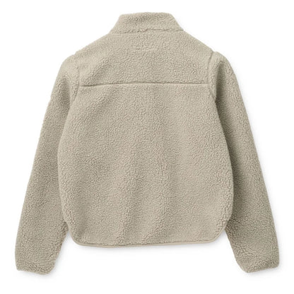 Beige Nelson Adult Pile Jacket in Mist mit hohem Kragen und weicher Textur