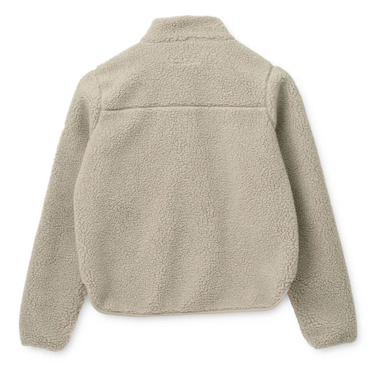 Beige Nelson Adult Pile Jacket in Mist mit hohem Kragen und weicher Textur