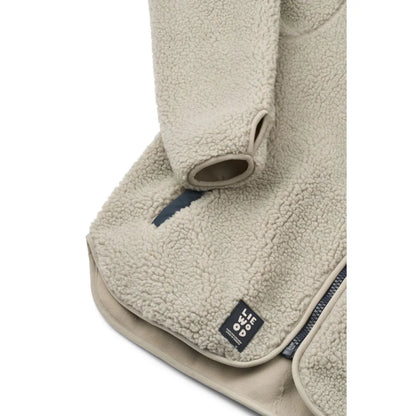 Beige Sherpa-futter Fleecemantel Nelson Adult Pile Jacket Mist mit schwarzem Etikett und Reißverschluss