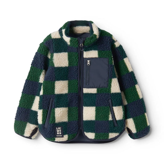 Nolan Fleecejacke Mega Check Bright garden