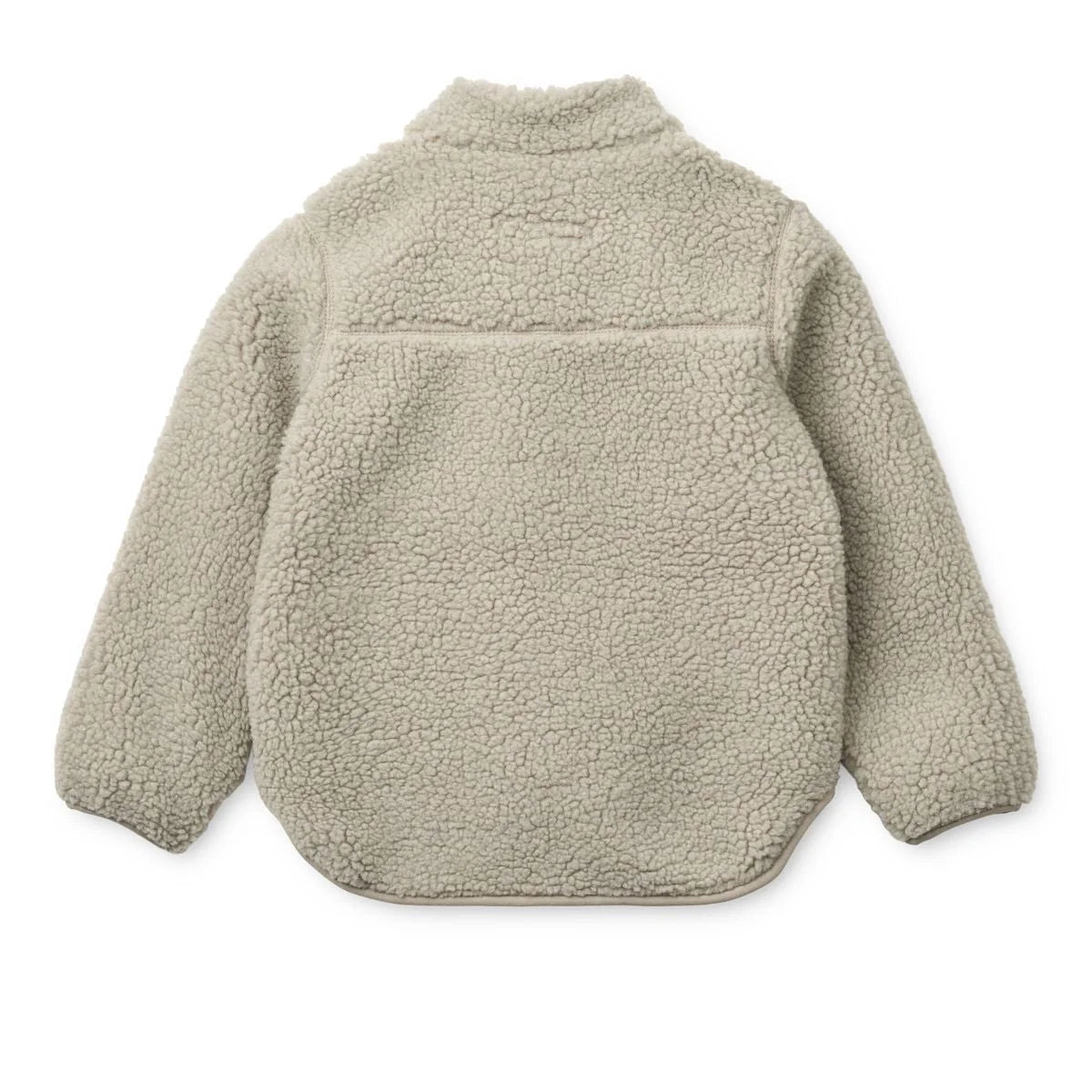 Beige Sherpa-Fleecejacke Nolan Mist mit hohem Kragen und Rippbündchen