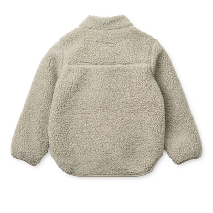 Beige Sherpa-Fleecejacke Nolan Mist mit hohem Kragen und Rippbündchen