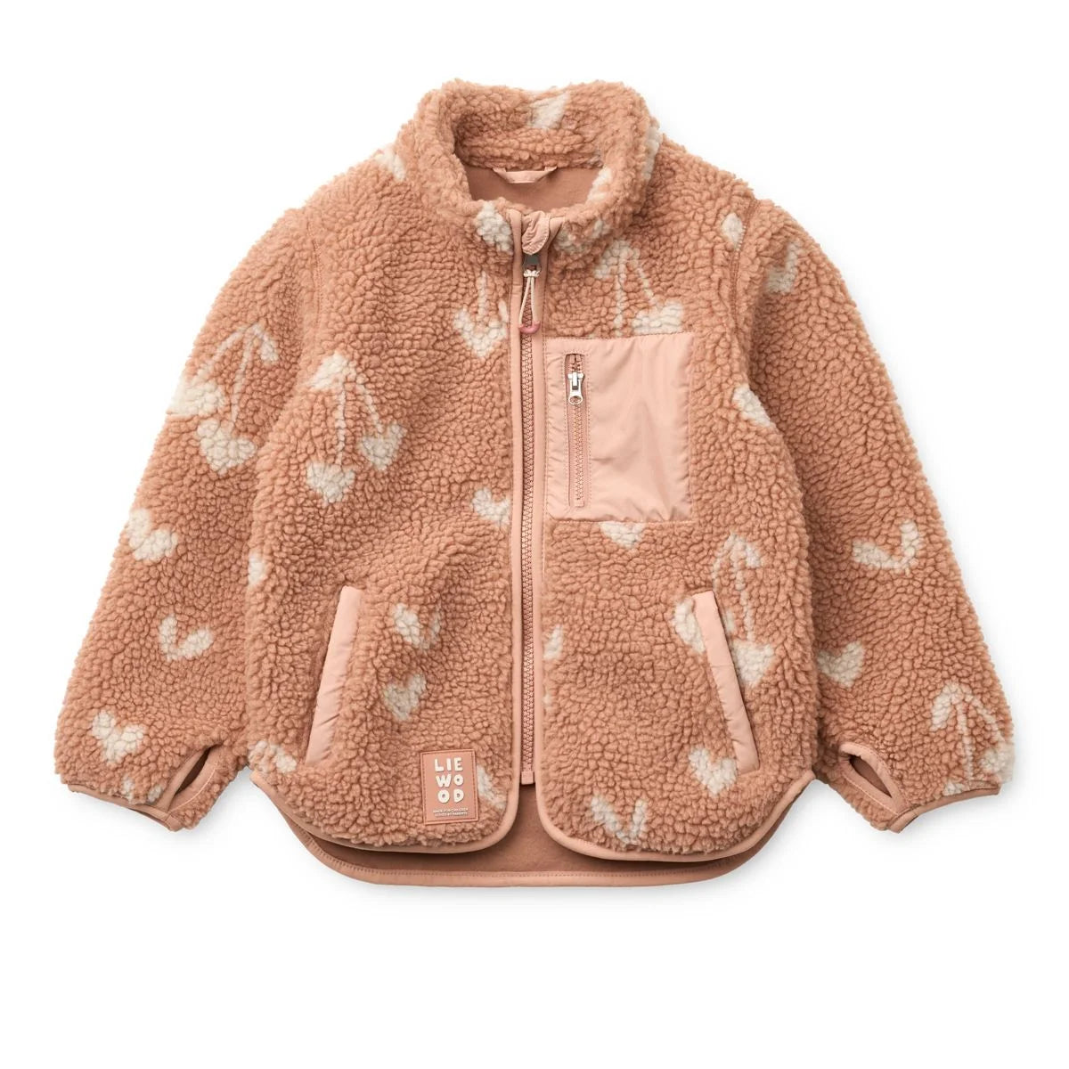Nolan Fleecejacke Sweethearts Pale Tuscany: weiche rosafarbene Fleecjacke mit Herz-Muster