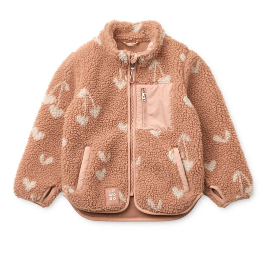 Nolan Fleecejacke Sweethearts Pale Tuscany: weiche rosafarbene Fleecjacke mit Herz-Muster