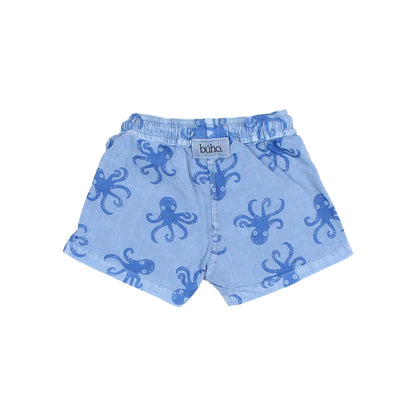 Hellesblaue Octopus Swimsuit Shorts mit elastischem Bund für Kinder