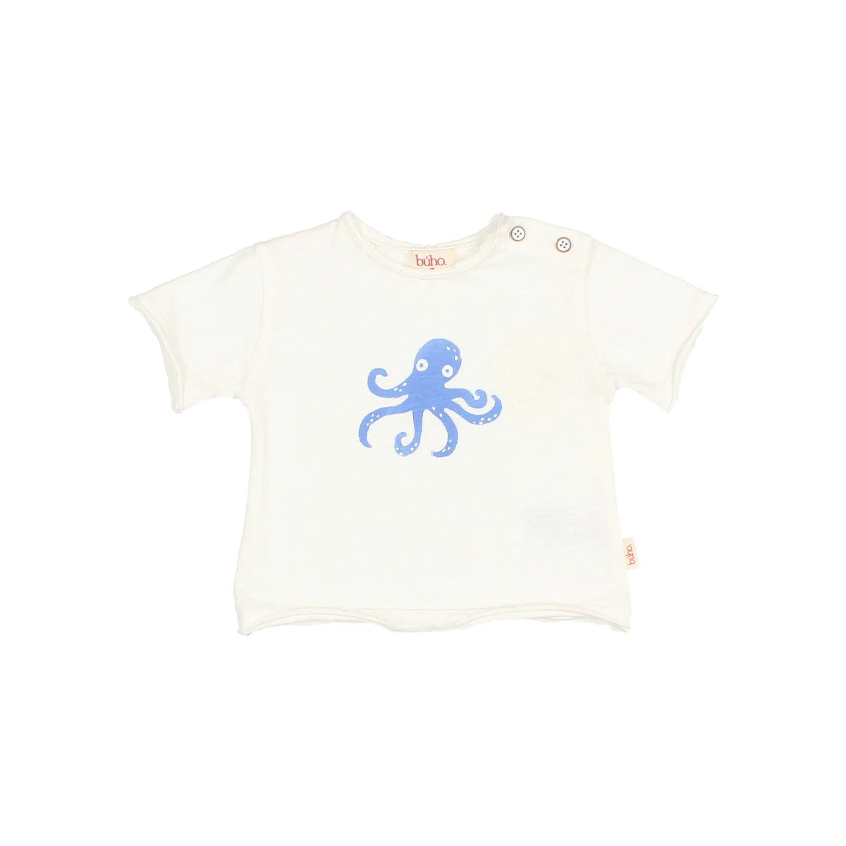 Nachhaltige Babykleidung Schweiz: Cremefarbenes Octopus T-Shirt weiss