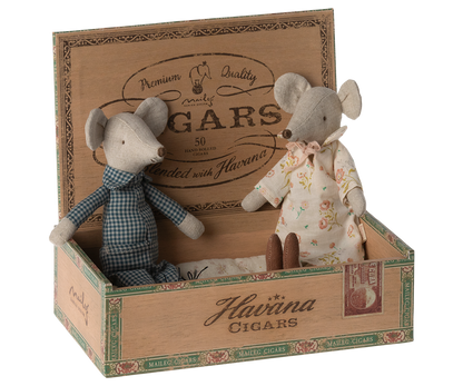 Maileg Oma und Opa Mäuse in Box - Puppenhaus