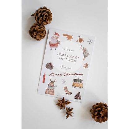 Organisches temporäres Weihnachts-Tattoo-Blatt für Spaß und Feststimmung