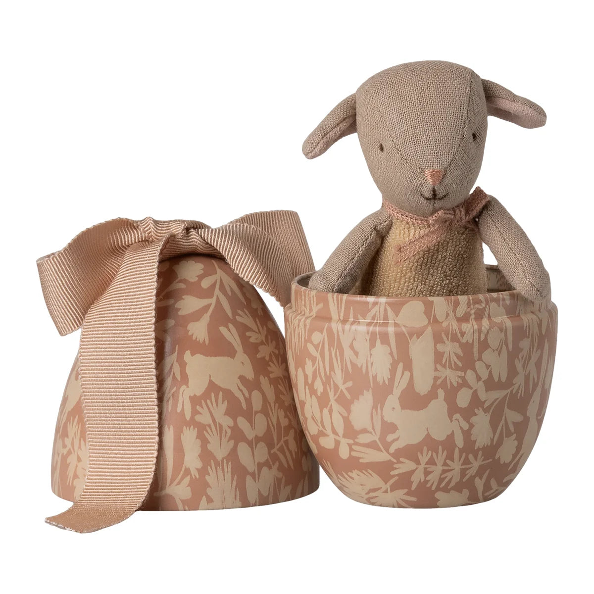 Kleines Osterei mit Mikro-Lamm in Pastellrosa, Maileg Hase Muster