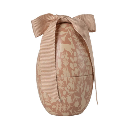 Osterei Mittel zum Befüllen Powder: Beige Eierbox mit Blumen-Bunny-Muster