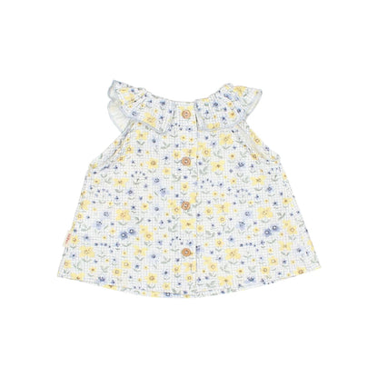 Süße Birnen Kombi Kleid Picnic Blouse weiß mit Blumen