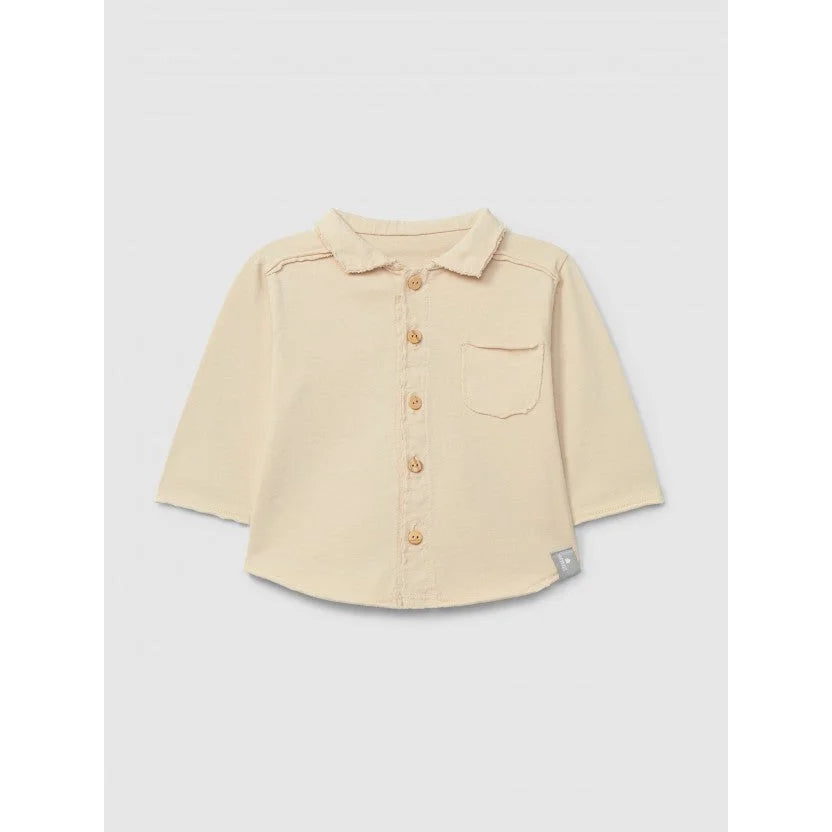 Snug Poloshirt mit spitzem Kragen in Beige – Ansicht 1