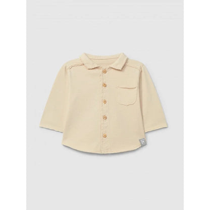 Snug Poloshirt mit spitzem Kragen in Beige – Ansicht 1