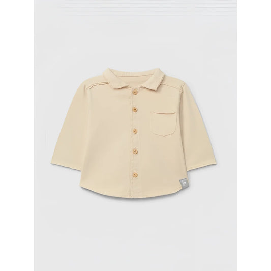 Snug Poloshirt mit spitzem Kragen in Beige – Ansicht 1