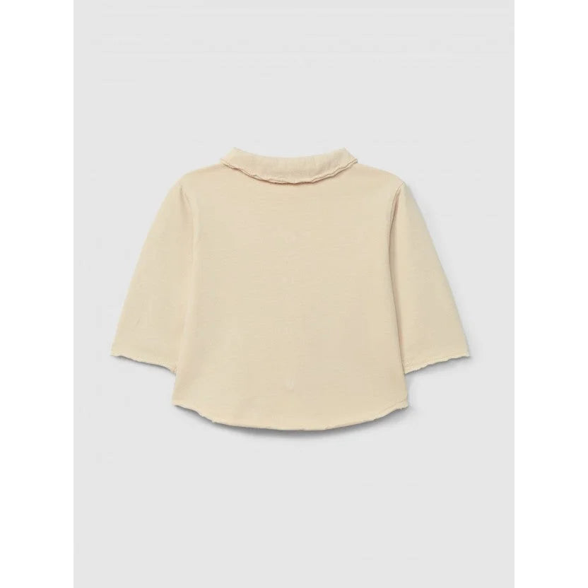Snug Poloshirt mit spitzem Kragen in Beige – Ansicht 2