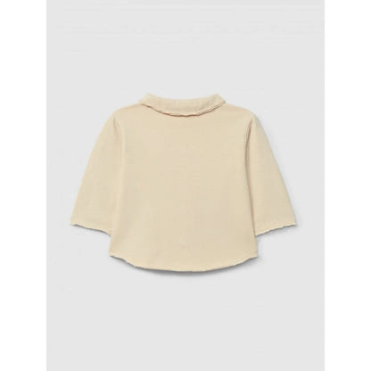 Snug Poloshirt mit spitzem Kragen in Beige – Ansicht 2