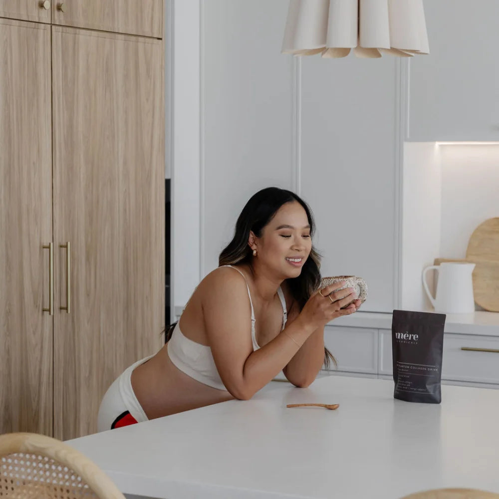 Dunkle Kaffeetüte für Postpartum Collagen Schokoladengetränk Auffüllbeutel 250g