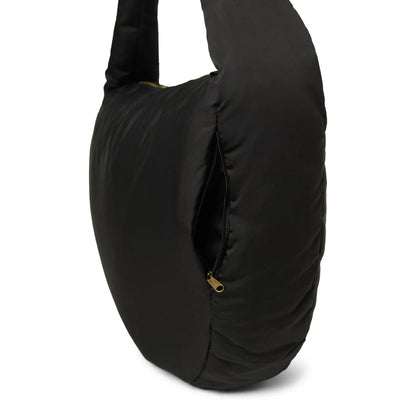 Schwarze NOOS Puffy Cross Body Bag mit Goldreißzug und seitlichen Fächern