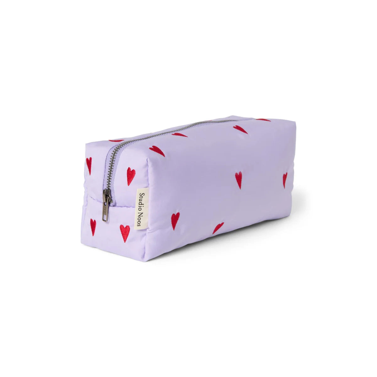 Lavendel Studio Noos Puffy Necessaire mit braunen Herzen
