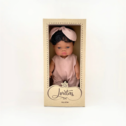 Babypuppe in pinkem Outfit, verpackt in Loritta-Displaybox, Puppe Loreta | Shiny