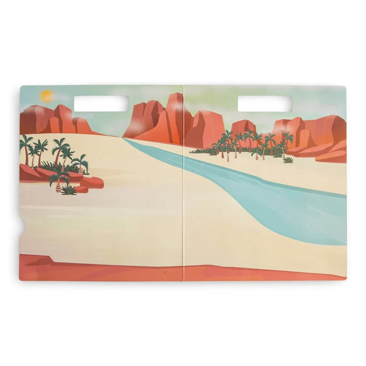 Cartoon Wüstenlandschaft Spielmatte für Kinder im Dino-Design