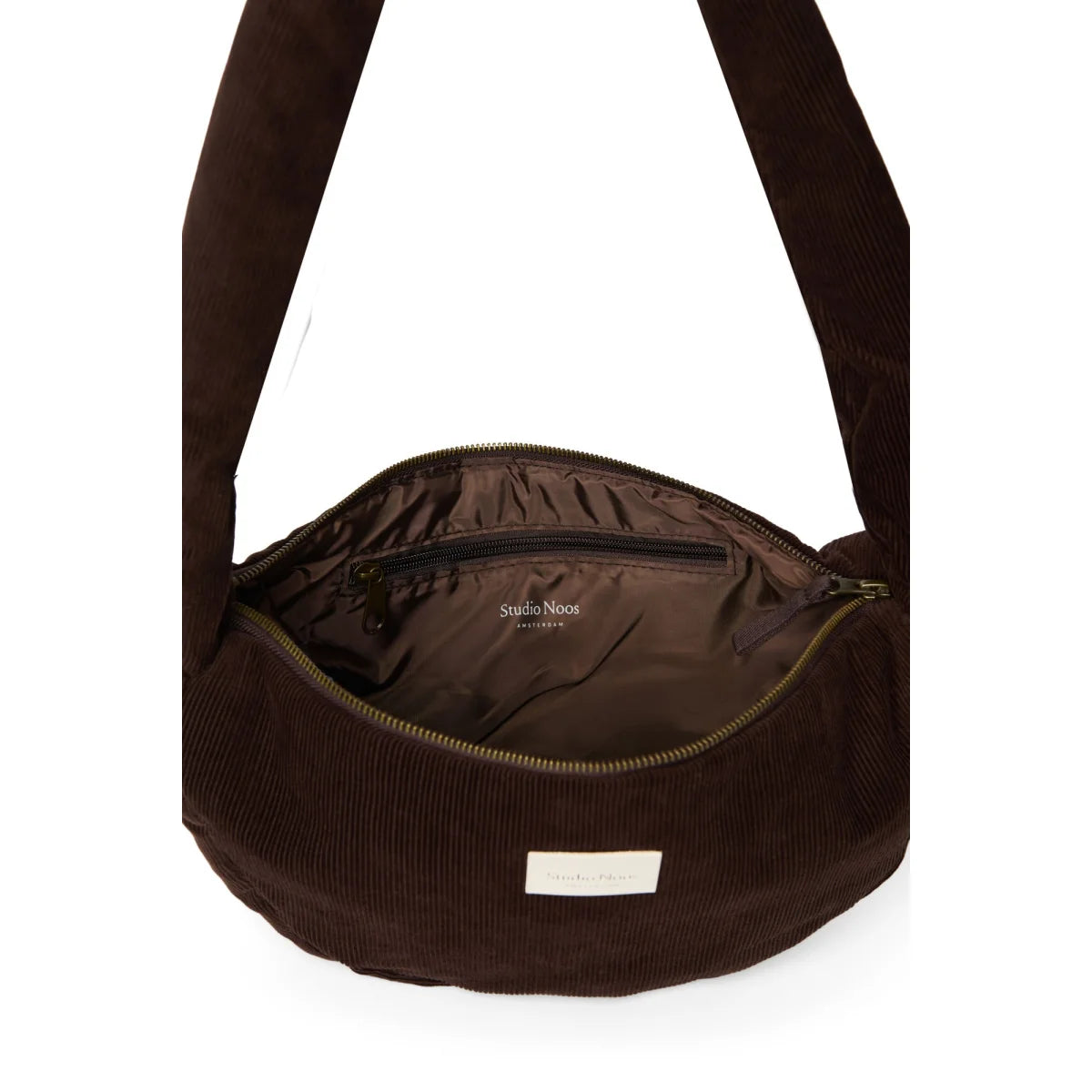 Rib Puffy Mini Cross Body Bag | Dark Brown