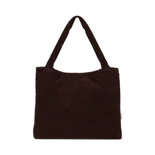 Rib Puffy Mom Bag | Dark Brown