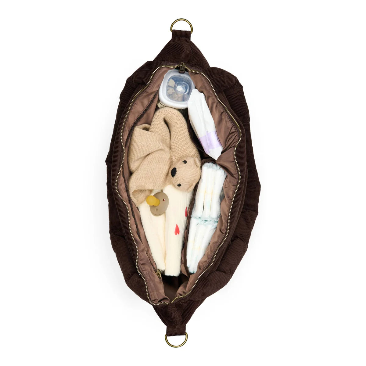 Borsa fasciatoio Rib Puffy | Marrone scuro