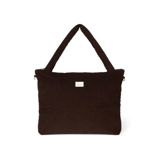 Rib Puffy Mom Diaper Bag | Dark Brown