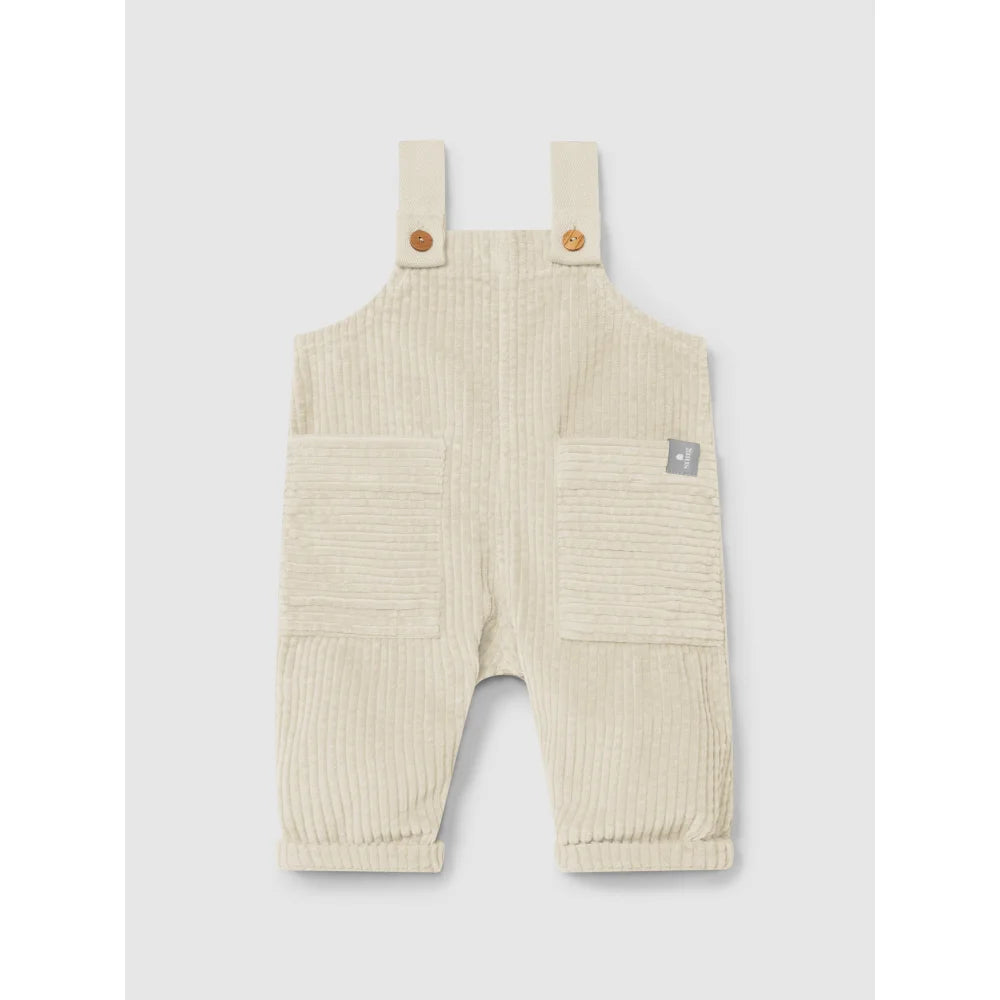 Baby-Kordjacke in cremefarbenem Cordstoff mit Taschen und verstellbaren Trägern