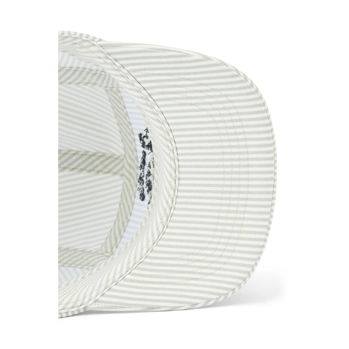 Weiße und graue gestreifte Liewood Rory Cap Blue Fog Multi Mix mit dezentem Logo