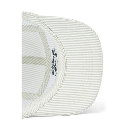 Weiße und graue gestreifte Liewood Rory Cap Blue Fog Multi Mix mit dezentem Logo