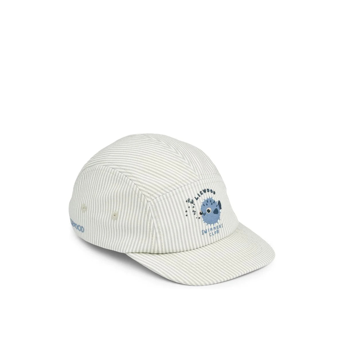 Liewood Rory Cap in Peppermint Sandy mit blauer Kugelfisch-Stickerei