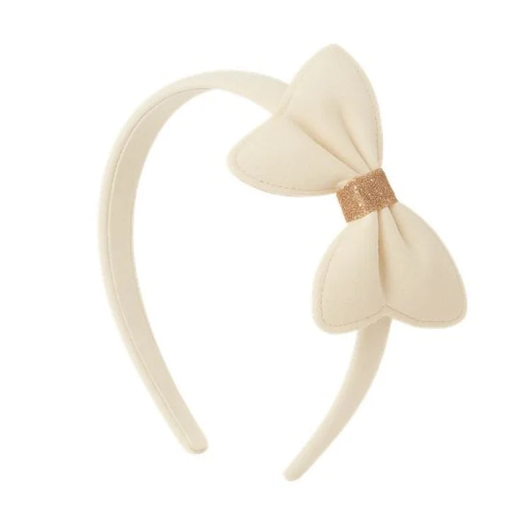 Samtschleifen Alice-Haarreif Velvet Bow Vanilla von billy loves audrey