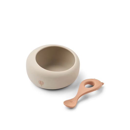 Saugnapfschale mit Löffel Sparia Wild child Rosey