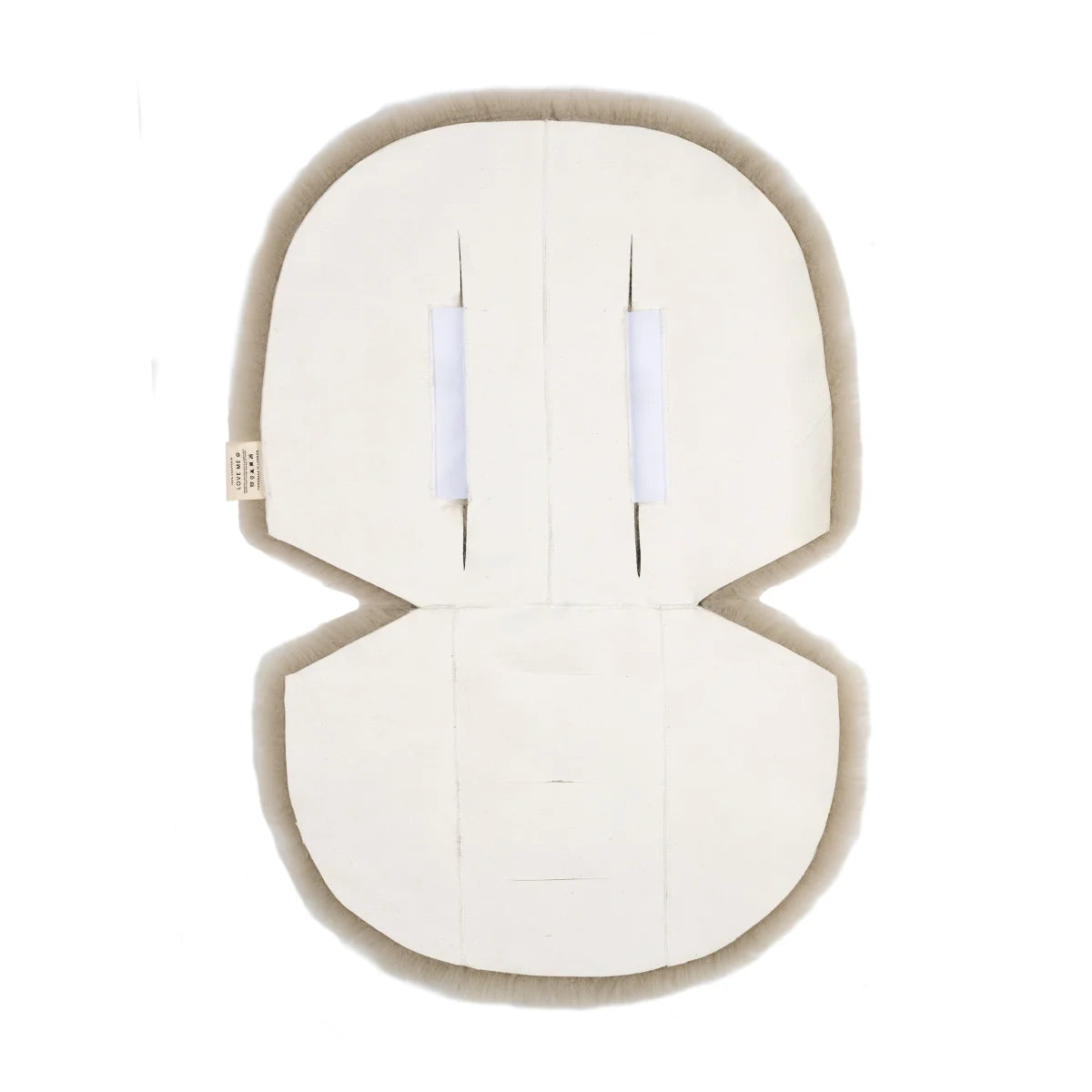 Cremeweißer Schaffell-Snuggler Fixed Harness Milch mit weichem Sitz-Insert