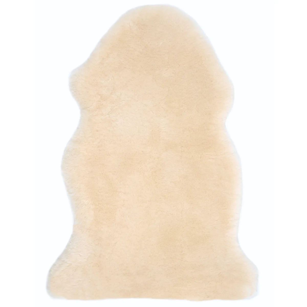 Helle Schaffell-Decke in Leoparden-Design, Schaffell Snuggler, Peanut-Farbe