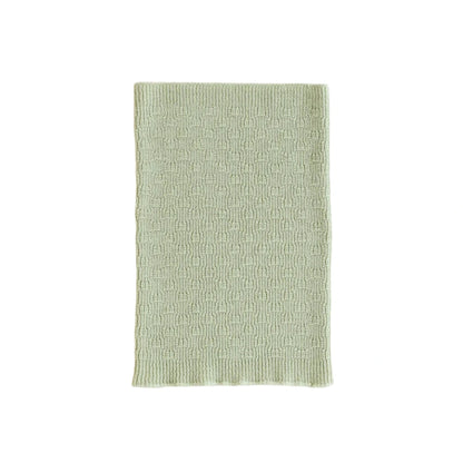 Leuchtend grüne, strukturierte gestrickte Schal Gigi Mint mit Rippenrand