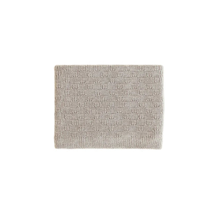 Hellgrauer rechteckiger Badteppich Schal Gigi Pebble mit strukturierter Loop-Oberfläche