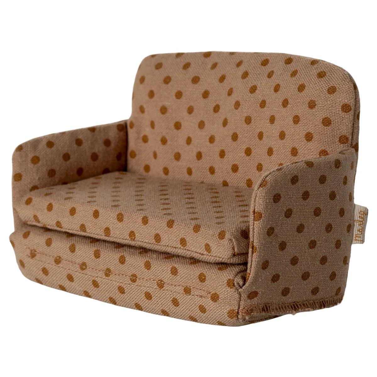 Tan Polka-Punkte Mini-Sessel Schlafsofa Maus mit Textilstruktur Rückseite