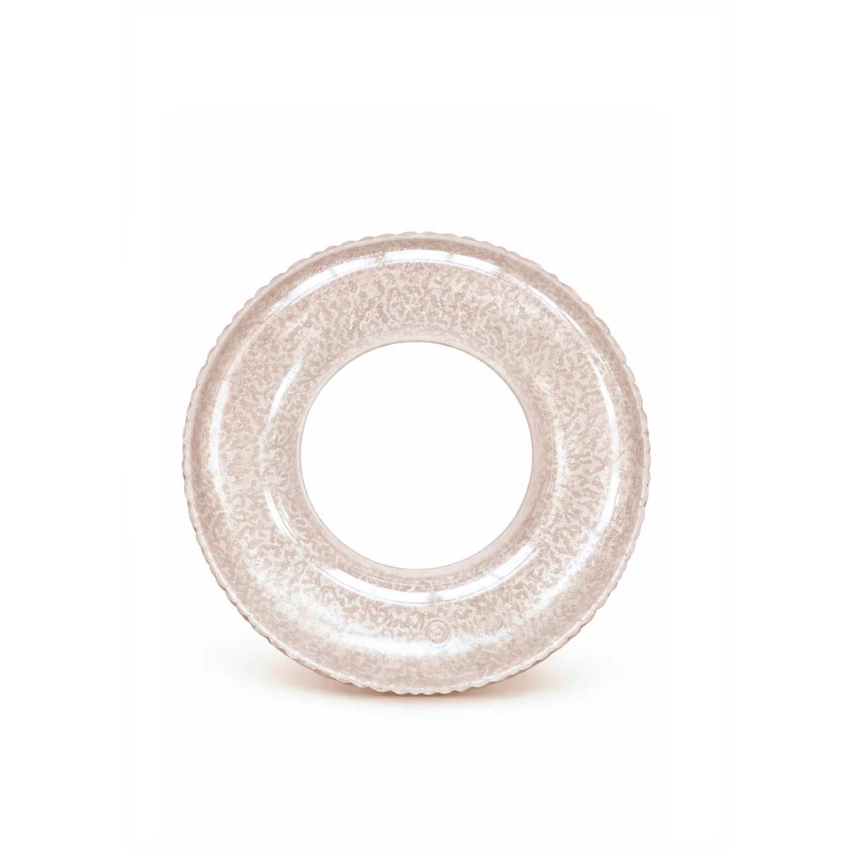 Schwimmring blushin coral rosa transparent mit floraler prägung und wellenrand ideal für ökologische baby- & kinderprodukte