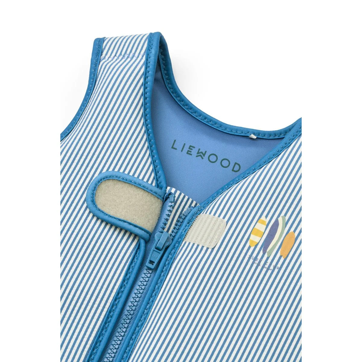 Seersucker Schwimmweste Dove Streifen Riverside Creme de la creme Blau-Weiß