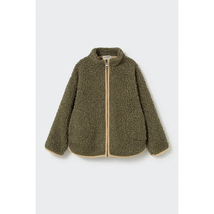 Cozmo Sherpa-Jacke Hugo Green, Vorderansicht mit Reissverschluss