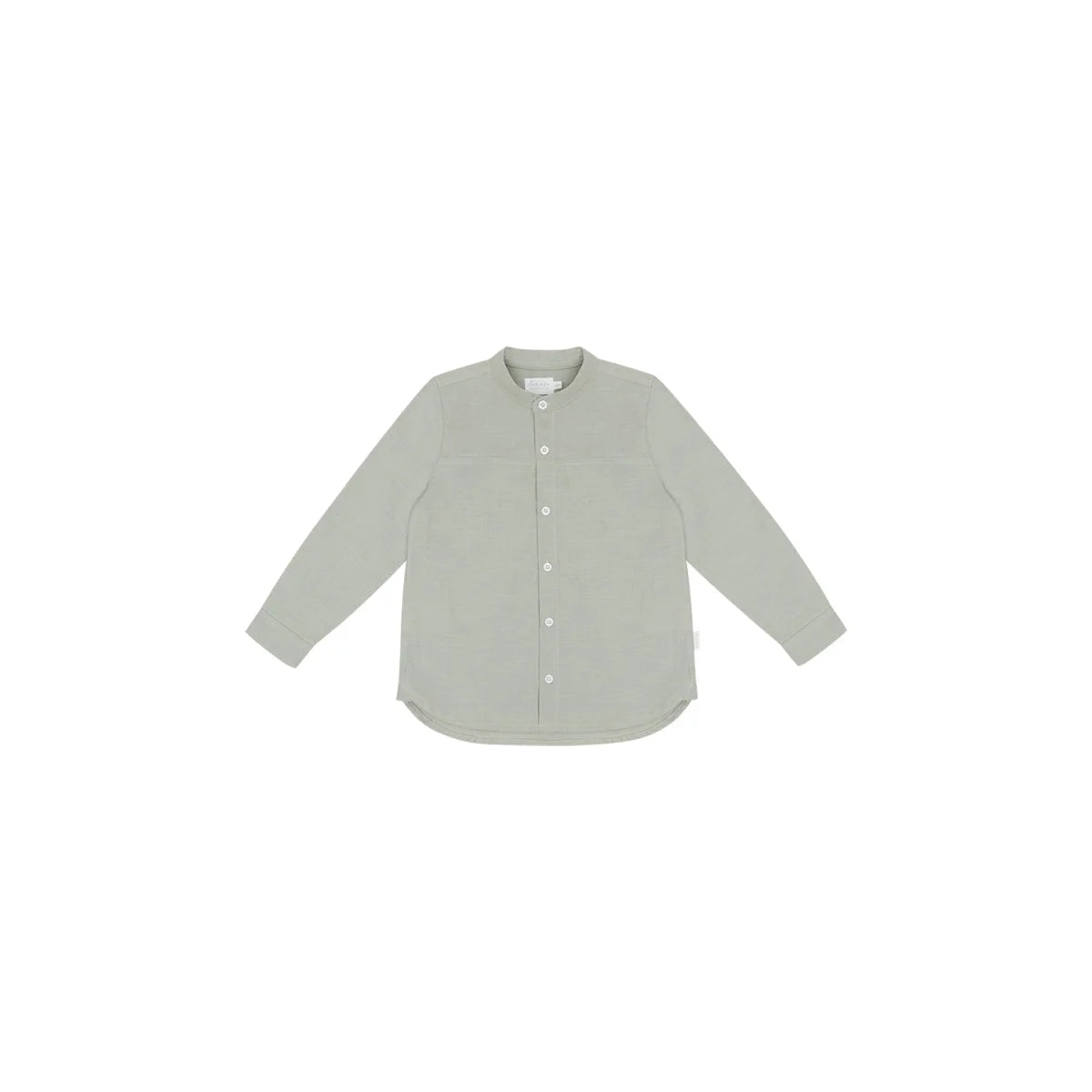 Nachhaltige Babykleidung Schweiz: Leinen-Optic Hemd Soft Green hellgrau