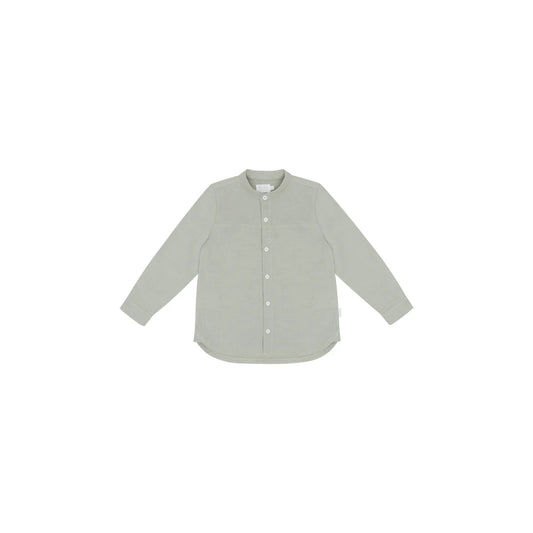 Nachhaltige Babykleidung Schweiz: Leinen-Optic Hemd Soft Green hellgrau