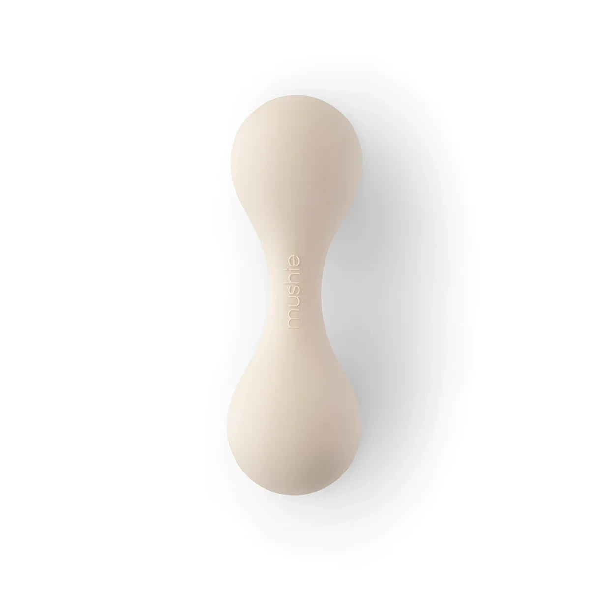 Holzene Dumbbell-förmige Baby-Rassel in natürlicher Optik