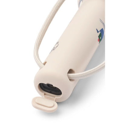 Silikon-Taschenlampe Gry mit Print: Beige Hülle, Cartoon-Design, USB-C, sanfte Beleuchtung