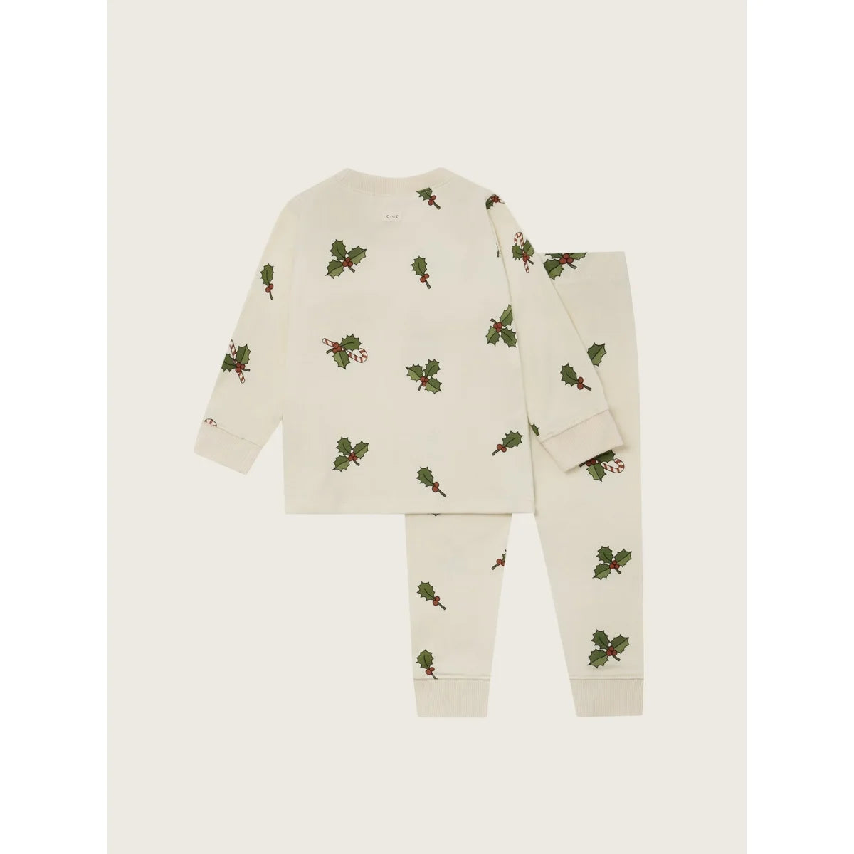 Weihnachtliche Slim-Pyjamas für Kinder mit Holly und Zuckerstange