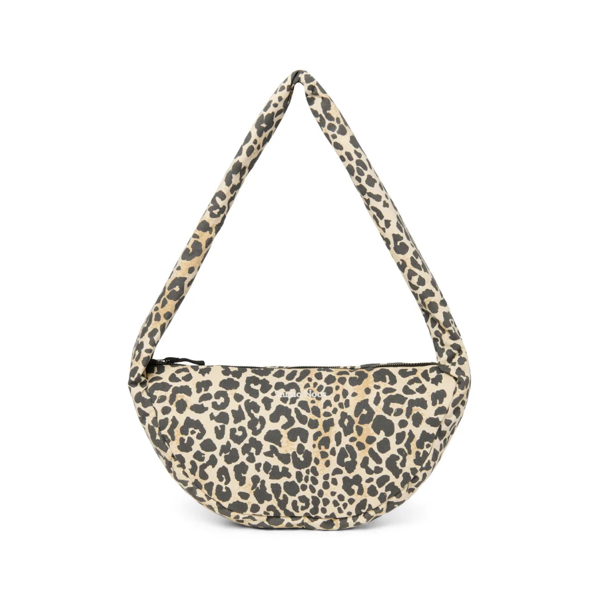 Weiches Leopard-Crossbody-Bag aus Baumwolle in Beige und Schwarz